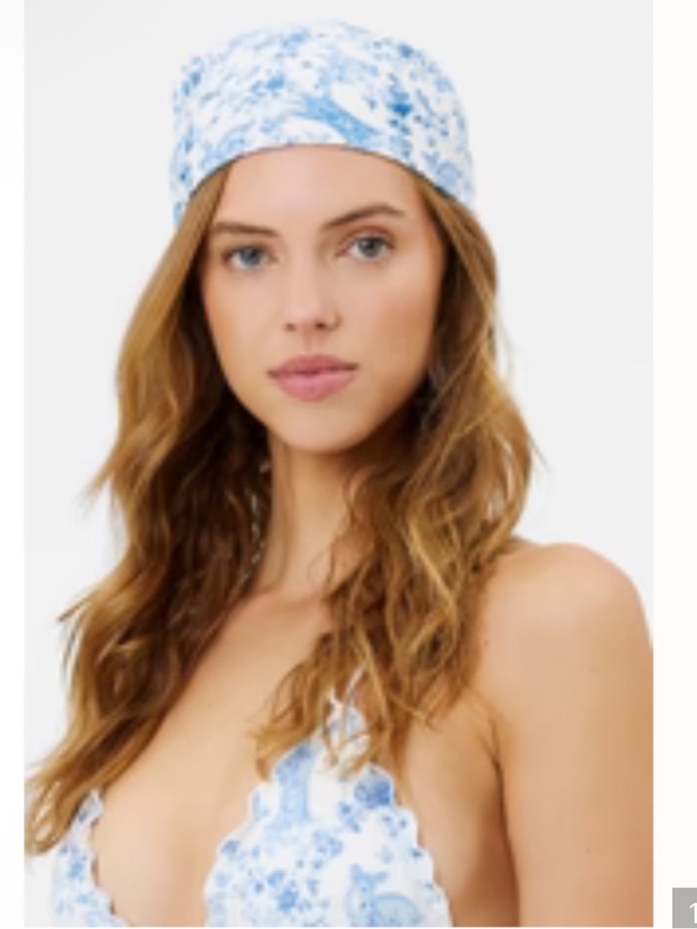 💙 Frankie's Bikinis Gigi Hadid Fawn Heidi Cotton Gauze Bandana Head Scarf Sarong